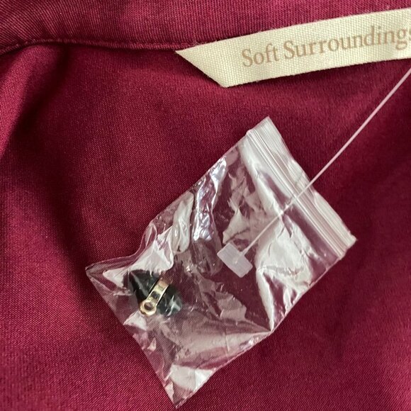 Soft Surroundings Capizzi Top XL Button Front Long Sleeve Chiffon TP-2326 - Picture 2 of 9